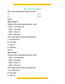 Trắc nghiệm Bài 2: Quy trình trồng trọt