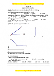 Đề thi Toán lớp 4 cuối kì 1 năm 2022 - 2023 (Đề 50)