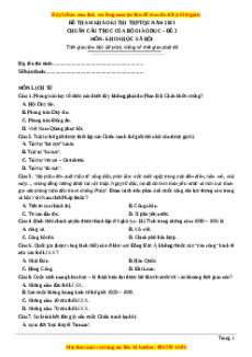 Đề luyện thi TN THPT Quốc Gia môn KHXH có đáp án ( đề 2 )