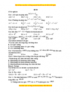 Đề thi giữa kì 1 Toán 8 năm 2023 - Đề 99
