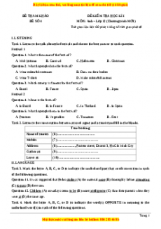 Đề thi học kì 1 Tiếng anh 12 năm 2022 - 2023 (Đề 4)