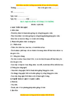 Giáo án Công nghệ 7 Bài 5 (Kết nối tri thức): Nhân giống vô tính trong cây trồng