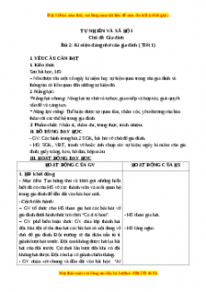 Giáo án Bài 2: Kỉ niệm đáng nhớ của gia đình Tự nhiên và xã hội lớp 3 Chân trời sáng tạo