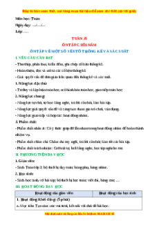 Giáo án Ôn tập về một số yếu tố thống kế và xác xuất Toán 3 Chân trời sáng tạo