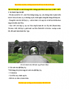 Lý thuyết Lịch sử 7 Cánh diều Bài 18: Nhà Hồ và cuộc kháng chiến chống quân Minh xâm lược (1400-1407)