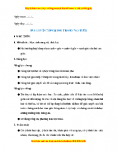 Giáo án Luyện tập chung trang 74 Toán 7 Kết nối tri thức