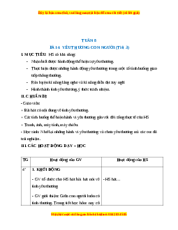 Giáo án HĐTN lớp 1 Tuần 8