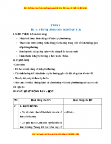 Giáo án HĐTN lớp 1 Tuần 8