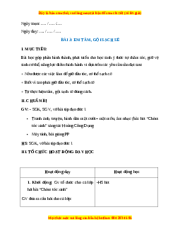 Giáo án Bài 3 Đạo đức 1 Kết nối tri thức: Em tắm, gội sạch sẽ
