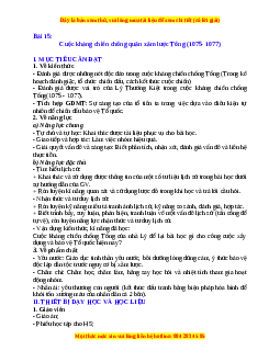 Giáo án Bài 12 Lịch sử 7 Kết nối tri thức (2024): Cuộc kháng chiến chống quân xâm lược Tống (1075- 1077)