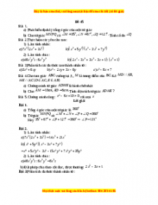 Đề thi giữa kì 1 Toán 8 năm 2023 - Đề 45