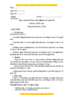 Giáo án GDCD 7 Bài 2 (Chân trời sáng tạo): Quan tâm, cảm thông và chia sẻ
