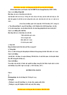 Đề thi tuyển sinh chính thức vào 10 môn Ngữ Văn năm 2018 - 2019 có đáp án - Sở GDĐT Kiên Giang