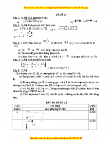 Đề thi Toán 9 học kì 1 năm 2022 - 2023 - Đề 23