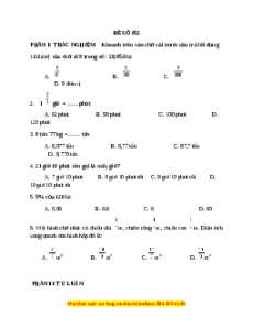 Bộ đề thi Toán 5 học kì 2 năm 2022 - 2023 - Đề 52