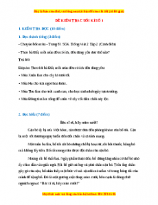 Đề thi cuối kì 2 Tiếng Việt lớp 2 Cánh diều (Đề 1)