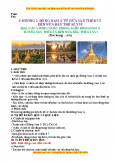 Giáo án Bài 6 Lịch sử 7 Kết nối tri thức (2024): Các vương quốc phong kiến Đông Nam Á từ nửa sau thế kỉ X đến nửa đầu thế kỉ thứ XVI