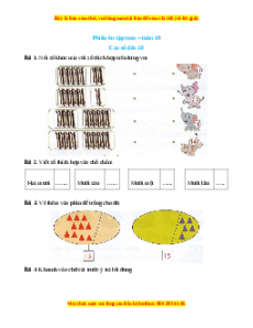 Bài tập cuối tuần Toán lớp 1 Tuần 19 Chân trời sáng tạo (có lời giải)