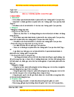 Giáo án Bài 11 Lịch sử 7 Cánh diều (2024): Vương quốc Cam Pu Chia