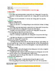 Giáo án Bài 11 Lịch sử 7 Cánh diều (2024): Vương quốc Cam Pu Chia