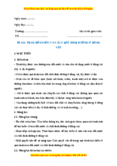 Giáo án Sinh học 7 Cánh diều Bài 26. Trao đổi nước và các chất dinh dưỡng ở động vật