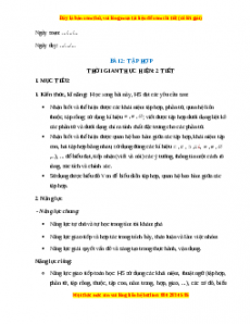 Giáo án Tập hợp Toán 10 Chân trời sáng tạo