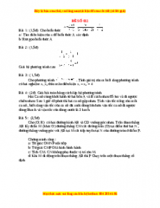 Đề thi Toán 9 học kì 2 năm 2022 - 2023 - Đề 22