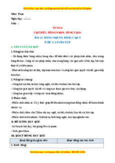 Giáo án Bảng nhân 9, bảng chia 9 Toán 3 Kết nối tri thức