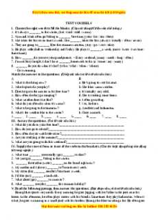 Bài tập TEST YOURSELF 5 - Giáo viên Mai Lan Hương đầy đủ đáp án