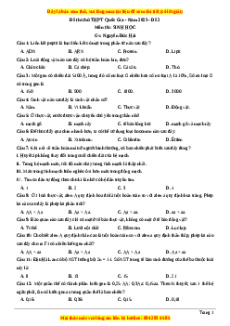 Đề thi thử THPT Quốc Gia môn Sinh học có đáp án ( đề 2 ) - thầy Nguyễn Đức Hải