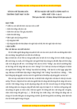 Đề thi thử Ngữ văn trường Như Xuân - Thanh Hóa lần 1 năm 2023