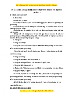 Giáo án Đạo đức 3 Chân trời sáng tạo Bài 2: An toàn khi đi trên các phương tiện giao thông (Tiết 2)