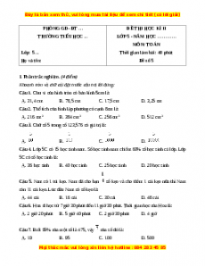 Đề thi cuối kì 2 Toán lớp 5 năm 2023 (Đề 5)