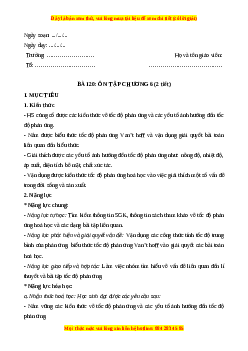 Giáo án Bài 20: Ôn tập chương 6 Hóa học 10 Kết nối tri thức