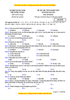 Đề thi thử Hóa học trường Đông Thành năm 2023
