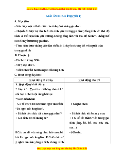 Giáo án Đạo đức 1 Chân trời sáng tạo Mái ấm gia đình