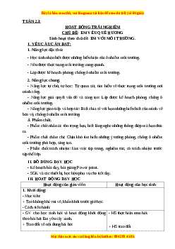 Giáo án HĐTN lớp 3 Tuần 23 Cánh diều: Em với môi trường