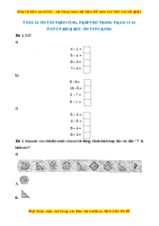 Bài tập cuối tuần Toán lớp 1 Tuần 18 Kết nối tri thức (có lời giải)