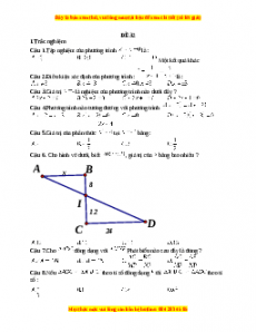 Đề thi giữa kì 2 Toán 8 năm 2023 - Đề 32