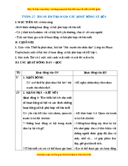 Giáo án HĐTN lớp 1 Tuần 27