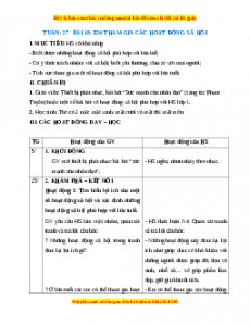 Giáo án HĐTN lớp 1 Tuần 27