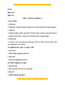 Giáo án Ôn tập chương 4 Toán 9 Học kì 2