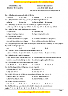 Đề thi học kì 1 Sinh học 9 năm 2023 trường THCS Xã Đàn