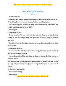 Giáo án Động tác dẫn bóng Giáo dục thể chất 2 Kết nối tri thức