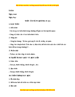 Giáo án Ôn tập chương 4 (Tiếp theo) Toán 9 Học kì 2