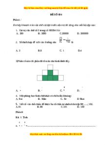 Đề thi Toán lớp 4 cuối kì 2 (Đề 4)
