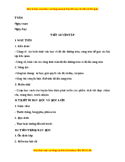 Giáo án Luyện tập trang 95, 96 Toán 9 Học kì 2