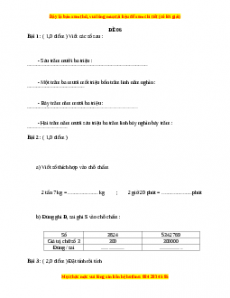 Đề thi Toán lớp 4 cuối kì 1 năm 2022 - 2023 (Đề 6)