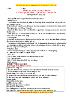 Giáo án Bài 17 Lịch sử 7 Chân trời sáng tạo (2024): Ba lần kháng chiến chống quân xâm lược Mông -Nguyên