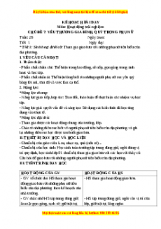 Giáo án HĐTN 3 Tuần 26 Chân trời sáng tạo: Yêu thương gia đình, quý trọng phụ nữ